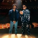 Sebastián Yatra x Myke Towers - “Pareja del Año” music video press photo taken in the Adrienne Arsht Center theater in Miami, Florida.