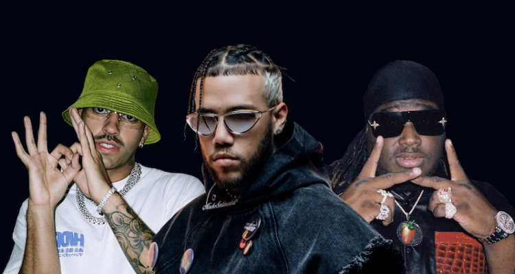 Jhayco, Sech, and Feid press photo