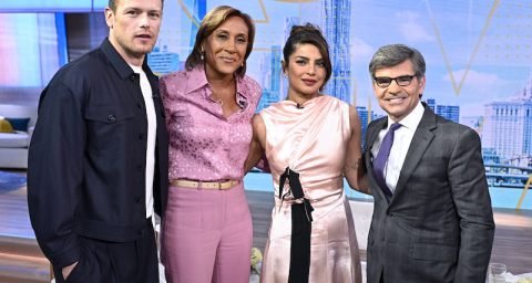 Priyanka Chopra Jonas and Sam Heughan visit Good Morning America
