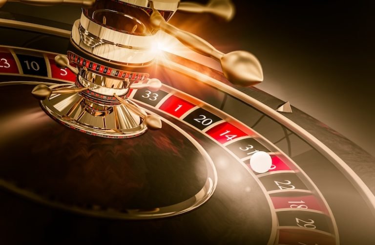 Casino Roulette Games Concept 3D Render Illustration. Vegas Gambling. Spinning Roulette Closeup.