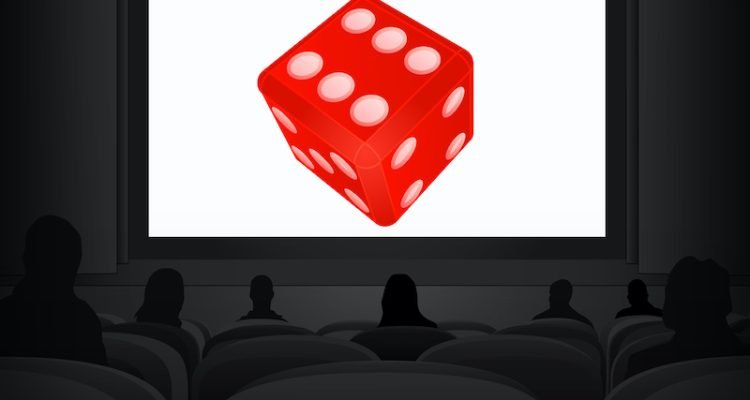 lucky advertisement as cinema projection vector illustration