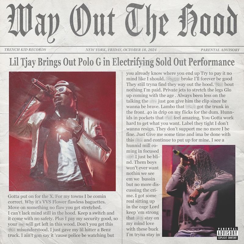 Lil Tjay – “Way Out The Hood” Featuring Polo G cover art