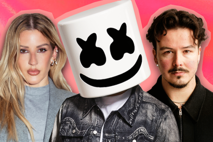 Ellie Goulding, Marshmello, & AVAION Save My Love composite photo