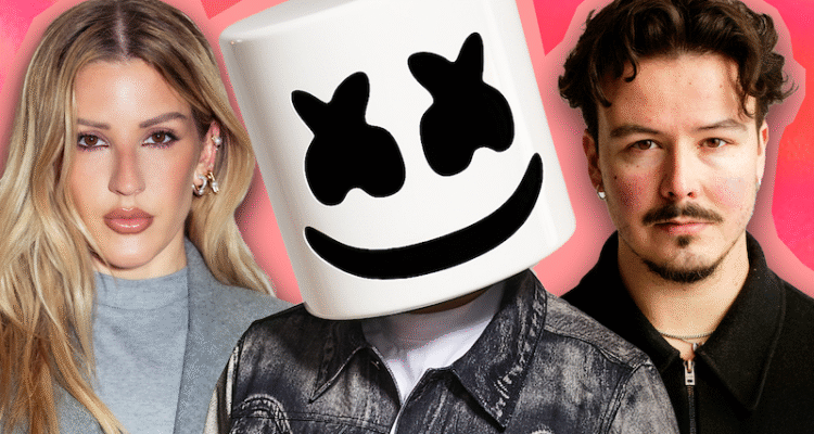 Ellie Goulding, Marshmello, & AVAION Save My Love composite photo