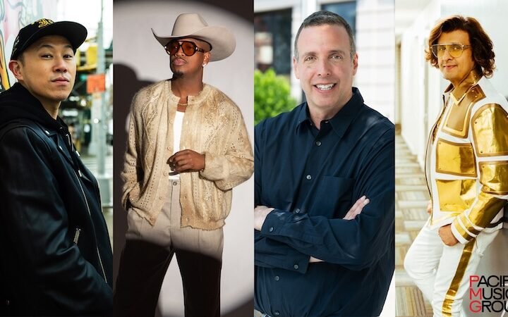 MC Jin, Ne Yo, Sonu Nigam, and Jonathan Serbin composite photo