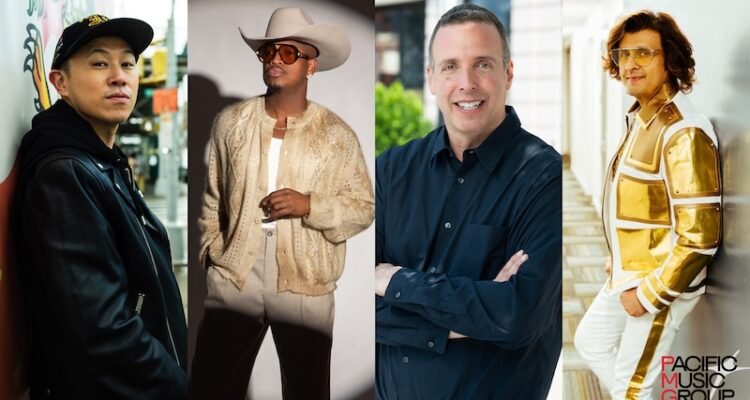 MC Jin, Ne Yo, Sonu Nigam, and Jonathan Serbin composite photo