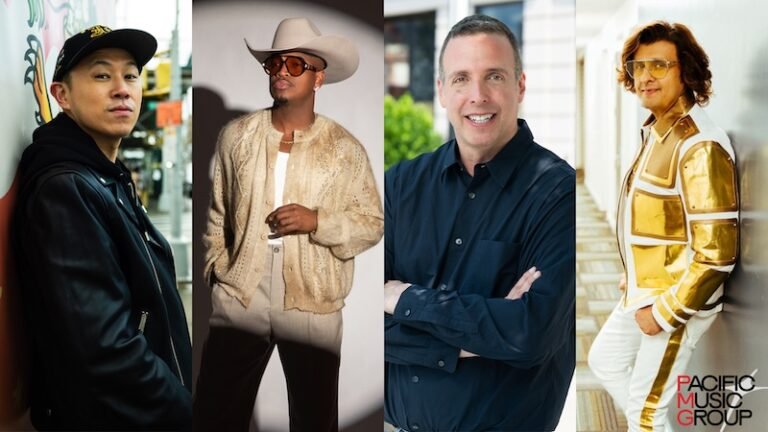 MC Jin, Ne Yo, Sonu Nigam, and Jonathan Serbin composite photo